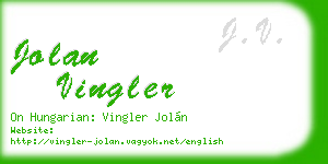 jolan vingler business card